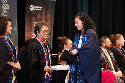Photo from the TWoA Tāmaki Makaurau 2023 Graduations (Ceremony 5 @ 3pm), held at the Due Drop Events Centre, Manukau, Auckland, New Zealand on Thursday, 8 June, 2023. Photo: Mike Walen / KeyImagery Photography. Copyright: © Te Wānanga o Aotearoa.