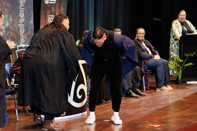 Photo from the TWoA Tāmaki Makaurau 2023 Graduations (Ceremony 6 @ 8pm), held at the Due Drop Events Centre, Manukau, Auckland, New Zealand on Thursday, 8 June, 2023. Photo: Mike Walen / KeyImagery Photography. Copyright: © Te Wānanga o Aotearoa.