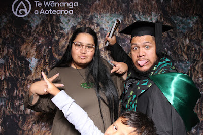 Booth photo from the TWoA Tainui 2021 Graduations (Friday - Ceremony 3),  held at Elim Church, Te Rapa, Hamilton, New Zealand. Taken: Friday 23 April 2021. Photo: InstaBooth / KeyImagery Photography. Copyright: © Te Wānanga o Aotearoa.