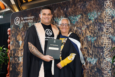 Photo from the TWoA Waiariki 2023 Graduations (Waiwhero), held at Te Puia, Rotorua, Bay of Plenty, New Zealand on Friday, 12 May, 2023. Photo: Mike Walen / KeyImagery Photography. Copyright: © Te Wānanga o Aotearoa.