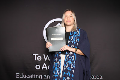 Photo from the TWoA Tāmaki Makaurau 2023 Graduations (Ceremony 5 @ 3pm), held at the Due Drop Events Centre, Manukau, Auckland, New Zealand on Thursday, 8 June, 2023. Photo: InstaBooth by KeyImagery Photography. Copyright: © Te Wānanga o Aotearoa.